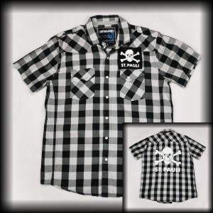 Koszula St Pauli L DIY szara krata 
