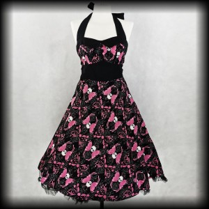 Sukienka Hell Bunny S czaszko motyle Pin Up