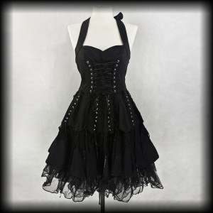 Sukienka Goth H&R M gorsetowa pajęczyny