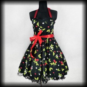 Sukienka Pin Up H&R XL/XXL wisienki wiązana na szyi 