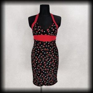 Sukienka Pin Up wisienki M/L Akama ołówkowa