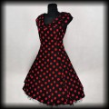 Sukienka Pin Up H&amp;R L czarna w czerwone grochy2.jpg