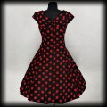 Sukienka Pin Up H&amp;R L czarna w czerwone grochy5.jpg