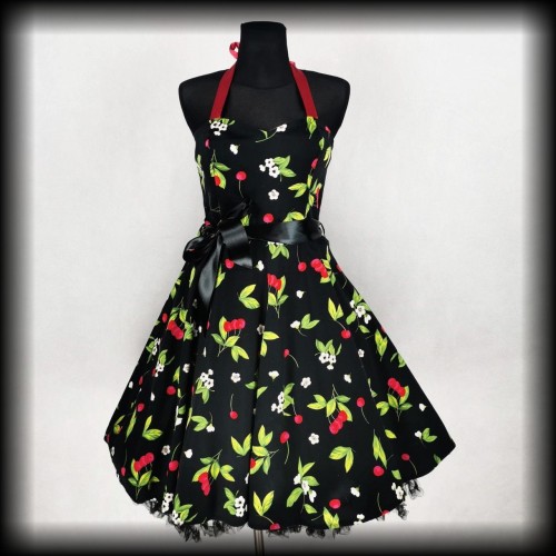 Sukienka Pin Up Hearts &amp; Roses L wisienki wiązana na szyi.jpg