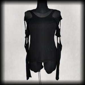 Bluzka gotycka M z odpinanymi rękawami