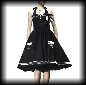 Sukienka Pin Up Hell Bunny M Motley marynarska sailor