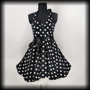 Sukienka Pin Up M/L czarna w groszki