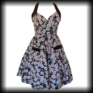 Sukienka Pin Up Hell Bunny M Sugar Skull Czaszki