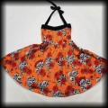 Sukienka Pin Up Punk S-L czaszki i róże gorsetowa pomarańczowa7.jpg