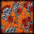 Sukienka Pin Up Punk S-L czaszki i róże gorsetowa pomarańczowa9.jpg