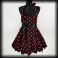 Sukienka mini Pin Up Hearts &amp; Roses XL czarna w czerwone groszki.jpg