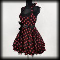 Sukienka mini Pin Up Hearts &amp; Roses XL czarna w czerwone groszki2.jpg