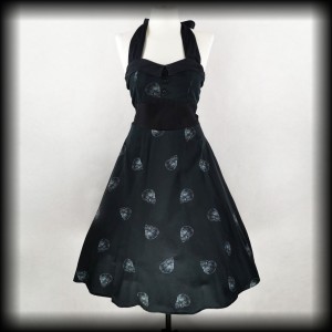 Sukienka Pin Up w czaszki XS Spider Skull