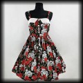 Sukienka Pin Up w czaszki i róże L Black Roses czarna.jpg