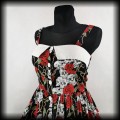 Sukienka Pin Up w czaszki i róże L Black Roses czarna4.jpg
