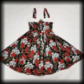 Sukienka Pin Up w czaszki i róże L Black Roses czarna6.jpg