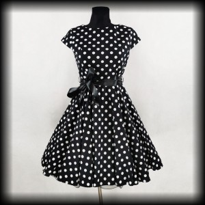 Sukienka Pin Up Groszki L czarna Fifties Chic
