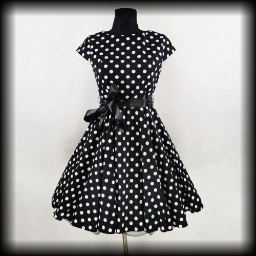 Sukienka Pin Up Groszki L czarna Fifties Chic.jpg