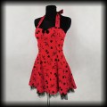 Sukienka Pin Up Punk H&amp;R M mini old school tattoo czerwona2.jpg