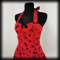 Sukienka Pin Up Punk H&amp;R M mini old school tattoo czerwona3.jpg