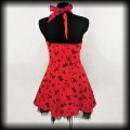 Sukienka Pin Up Punk H&amp;R M mini old school tattoo czerwona4.jpg