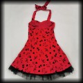 Sukienka Pin Up Punk H&amp;R M mini old school tattoo czerwona9.jpg