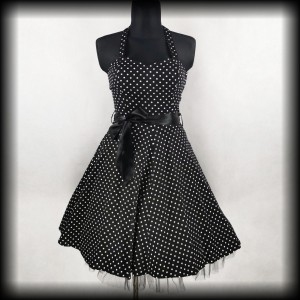 Sukienka Pin Up Hearts & Roses M czarna w groszki 