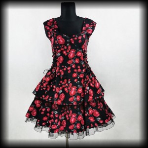 Sukienka Pin Up Hearts & Roses XXL gorsetowa w kwiaty