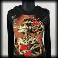 Bluza Heartless L dama z kotem Santa Muerte gorsetowa2.jpg