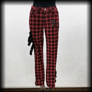 Spodnie Gothicana M (30/32) Punk Goth krata klamry