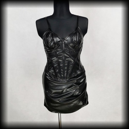 Sukienka mini goth ML gorsetowa eko skóra.jpg