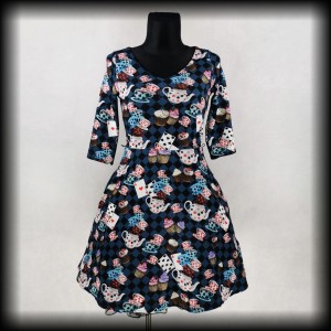 Sukienka retro Popsy M/L herbatka u Alicji w krainie czarów