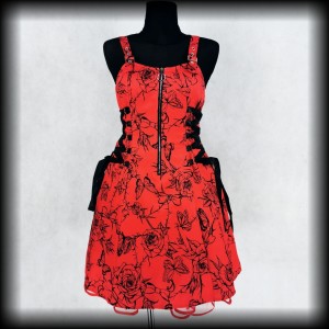 Sukienka alternative M czerwona a'la gorset