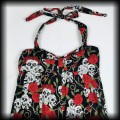 Sukienka w czaszki i róże maxi XL hand made5.jpg