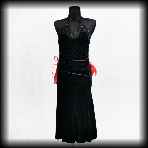Sukienka Goth Fetish S-L welurowa maxi syrena.jpg
