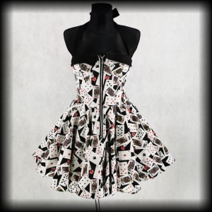Sukienka mini Hell bunny M w karty poker face