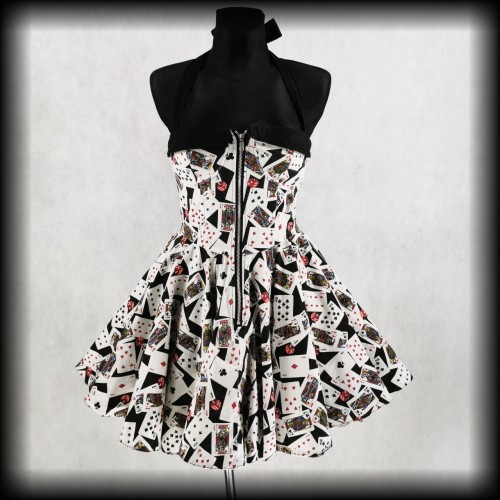 Sukienka mini Hell bunny M w karty poker face.jpg