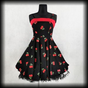 Sukienka Pin Up kości ala wisienki L Dead Threads