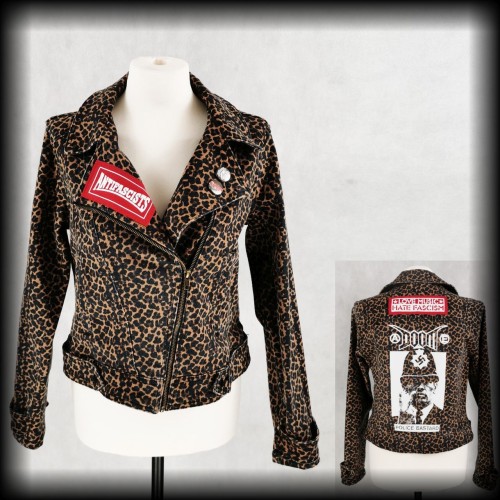 Kurtka ramoneska panterka S Doom Antifascists DIY oversize.jpg