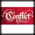 Naszywka Conflict napis red.jpg