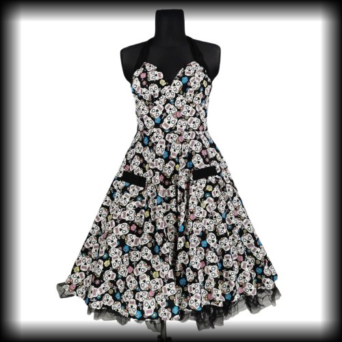 Sukienka Pin Up Hell Bunny L Sugar Skull Czaszki.jpg