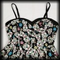 Sukienka mini Pin Up Hell Bunny M Sugar Skull Czaszki7.jpg