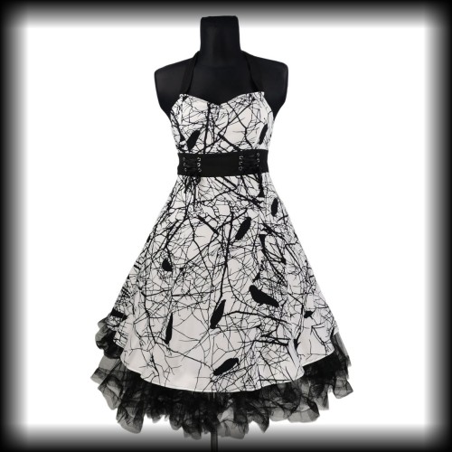 Sukienka w kruki ML Pin Up Punk Gothic.jpg