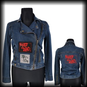 Kurtka jeansowa ramoneska M Punks Not Dead DIY