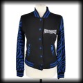 Bluza baseballówka XS Antifascists czarno niebieska zebra DIY2.jpg