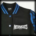 Bluza baseballówka XS Antifascists czarno niebieska zebra DIY7.jpg