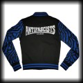 Bluza baseballówka XS Antifascists czarno niebieska zebra DIY91.jpg