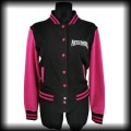 Bluza baseballówka L Antifascists czarno różowa DIY2.jpg