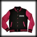 Bluza baseballówka L Antifascists czarno różowa DIY6.jpg