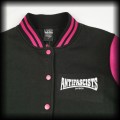 Bluza baseballówka L Antifascists czarno różowa DIY7.jpg